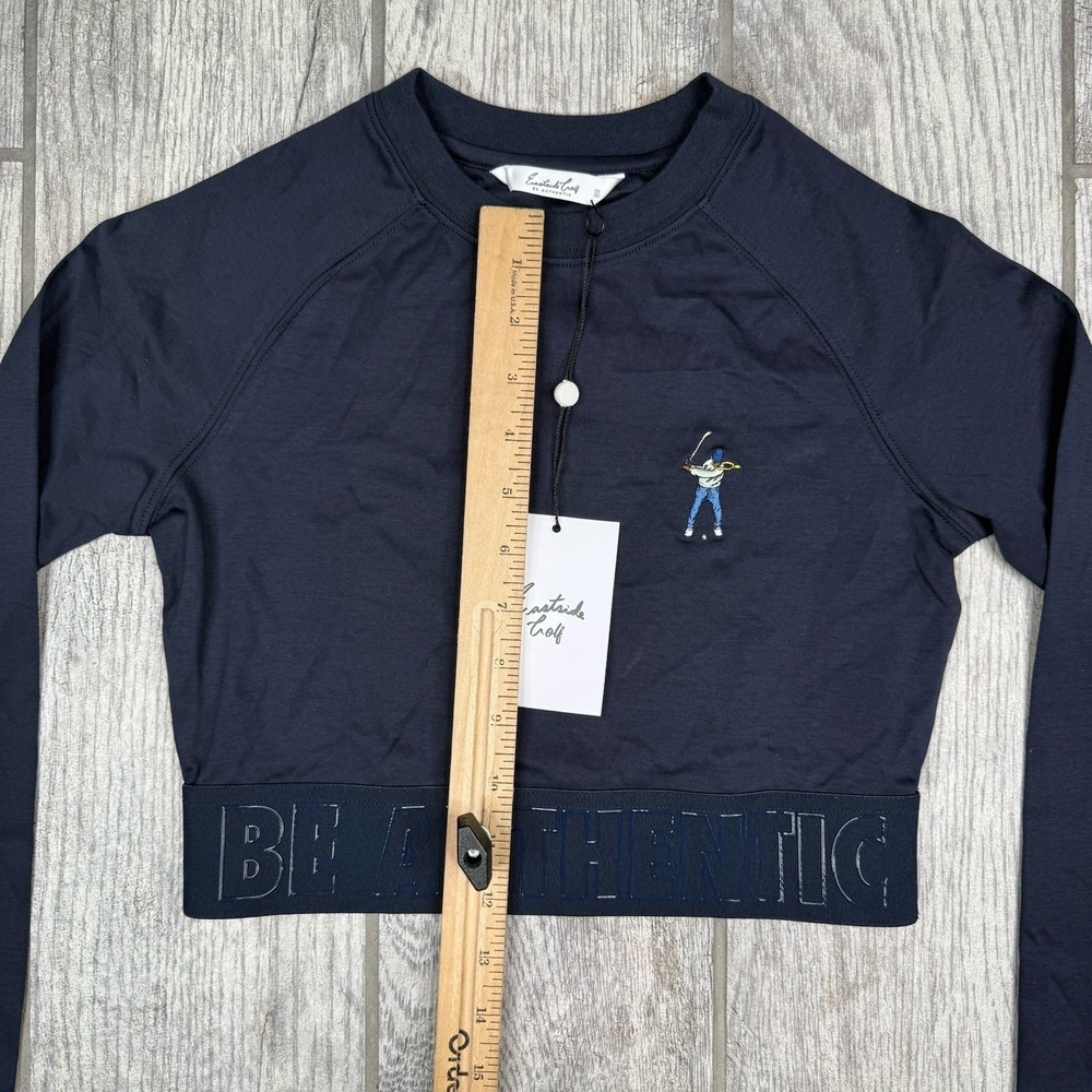 Eastside Golf Shirt Womens Small Blue Banded Cropped Tee Long Sleeve Golfing Gym — image 7 of 8